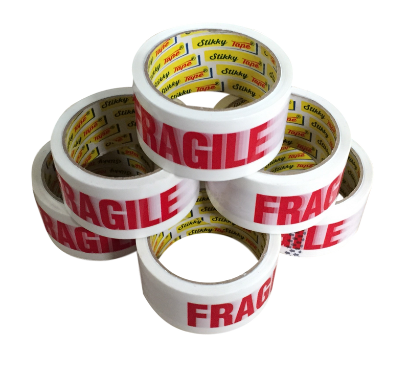 FRAGILE 48mm x 66M PREMIUM LONG LENGTH TAPE STRONG PARCEL PACKING TAPE