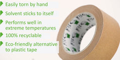 Brown Kraft Paper Packaging Parcel Tape Eco Friendly Biodegradable Recyclable 50m