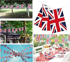 GB Bunting Flags Union Jack Flag 24 Fabric Flags Street Party British Flags