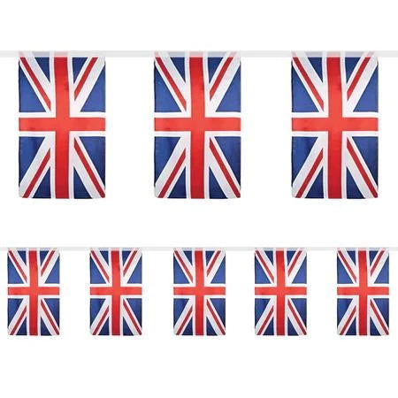 GB Bunting Flags Union Jack Flag 24 Fabric Flags Street Party British Flags