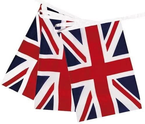 GB Bunting Flags Union Jack Flag 24 Fabric Flags Street Party British Flags